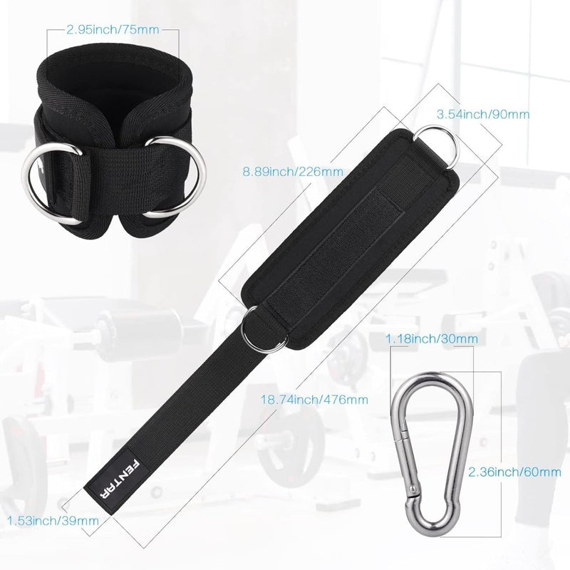Load image into Gallery viewer, Fentar 2 verstelbare enkelbanden voor kabelmachine, comfortabele trainingsenkelband, trainingsenkelbanden met twee D-ringen, enkelband voor kabelmachines, enkelband voor trainen benen met kabelmachine - happygetfit.com
