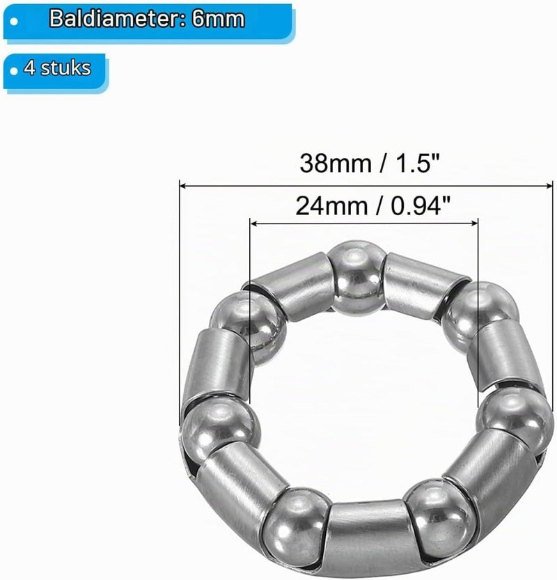 Laad afbeelding in Galerijviewer, Fiets cranklagers 4 stuks 3/8 inch met 7 kogels van roestvrij staal – kogellagers – fietsonderdelen - happygetfit.com
