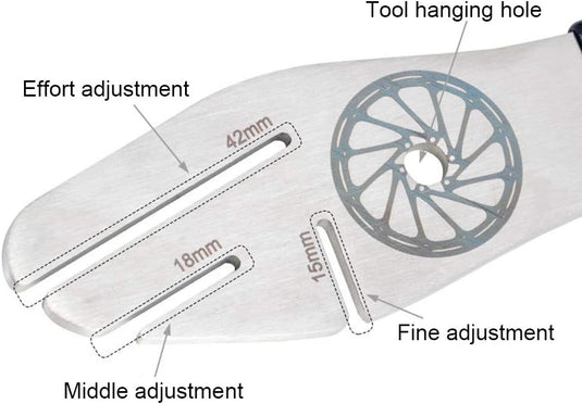 Fiets remschijf richter van roestvrij staal met 3 correctiesleuven en antislip handgreep – rotor richter – schijfremgereedschap - happygetfit.com