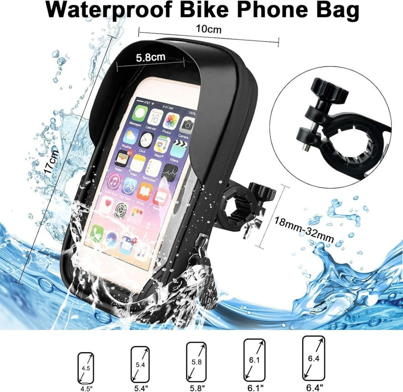 Bild im Galerie-Viewer laden, Fiets stuurtas met 360 graden draaibare telefoonhouder en touchscreen voor smartphones tot 6,4 inch – fietstelefoonhoes – navigatiehouder - happygetfit.com
