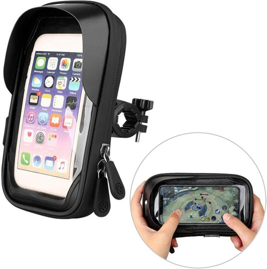 Fiets stuurtas met 360 graden draaibare telefoonhouder en touchscreen voor smartphones tot 6,4 inch – fietstelefoonhoes – navigatiehouder - happygetfit.com