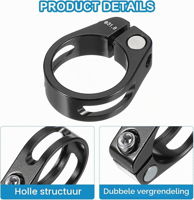 Bild im Galerie-Viewer laden, Fiets zadelpenklem 34,9 mm (2 stuks) - Aluminium zitbuis klem - Zadelpen klem mountainbike &amp; racefiets - happygetfit.com

