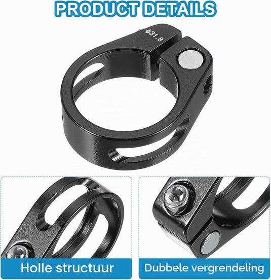 Fiets zadelpenklem 34,9 mm (2 stuks) - Aluminium zitbuis klem - Zadelpen klem mountainbike & racefiets - happygetfit.com