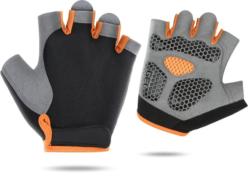 Załaduj obraz w przeglądarce galerii, Fietshandschoenen 1 paar met halve vingers schokabsorberende gelvulling en antislip grip – MTB handschoenen – fietsbescherming - happygetfit.com
