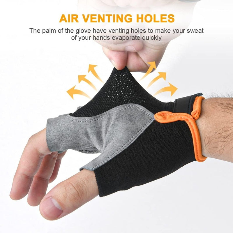 Załaduj obraz w przeglądarce galerii, Fietshandschoenen 1 paar met halve vingers schokabsorberende gelvulling en antislip grip – MTB handschoenen – fietsbescherming - happygetfit.com

