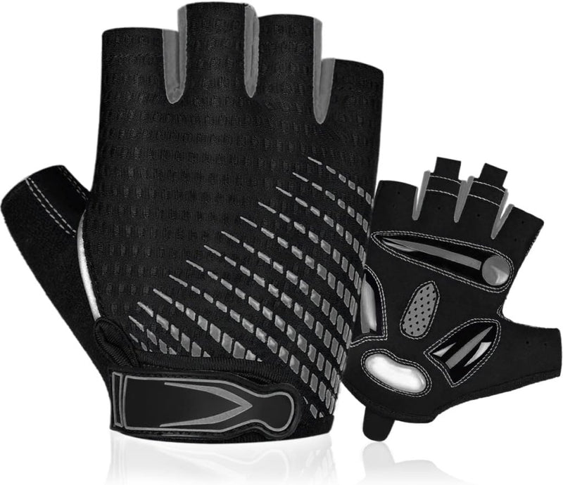 Laad afbeelding in Galerijviewer, De Comfortabele en schokabsorberende fietshandschoenen voor elke rit zijn verkrijgbaar in het zwart en bieden superieure grip met een antislipontwerp en verstelbare bandjes. Ze zijn voorzien van schokbestendige gelvulling voor meer comfort tijdens je rit.
