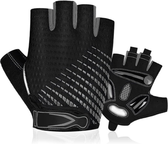 De Comfortabele en schokabsorberende fietshandschoenen voor elke rit zijn verkrijgbaar in het zwart en bieden superieure grip met een antislipontwerp en verstelbare bandjes. Ze zijn voorzien van schokbestendige gelvulling voor meer comfort tijdens je rit.