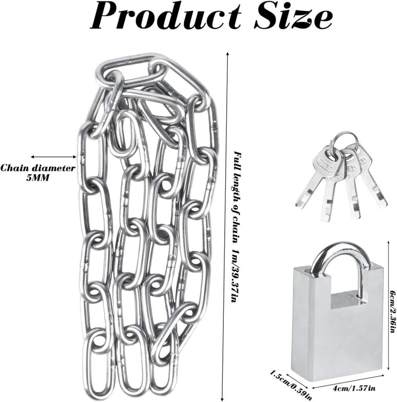 Laden Sie das Bild in Galerie -Viewer, Fietskettingslot 100 cm zilver met hangslot en sleutel - happygetfit.com
