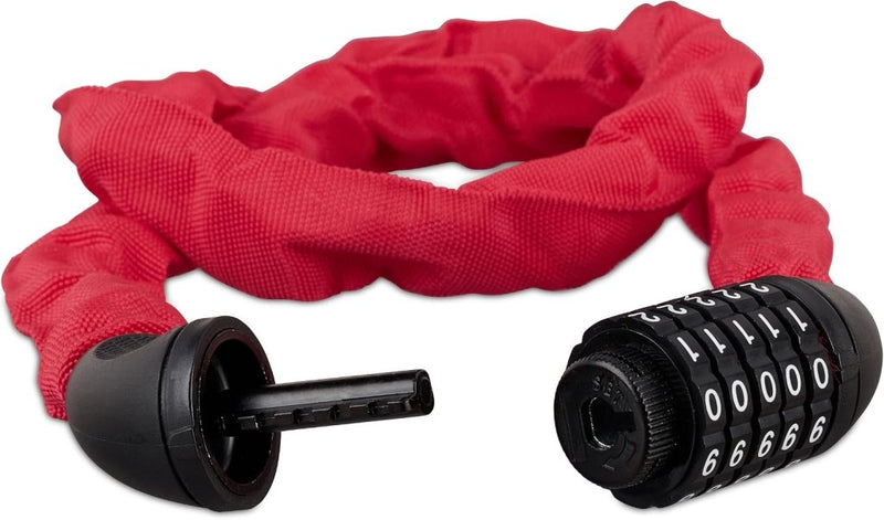 Laden Sie das Bild in Galerie -Viewer, Fietskettingslot 120 cm rood met 5-cijferige code - happygetfit.com
