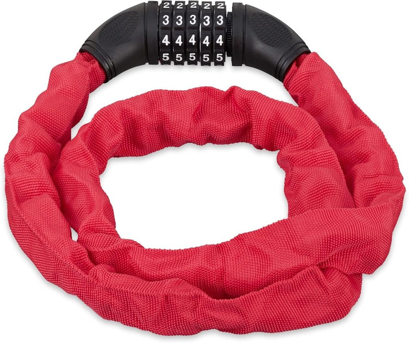 Laden Sie das Bild in Galerie -Viewer, Fietskettingslot 120 cm rood met 5-cijferige code - happygetfit.com
