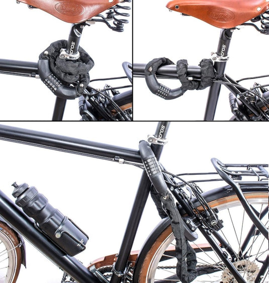 Fietskettingslot 90 cm met 5-cijferige code zwart - happygetfit.com