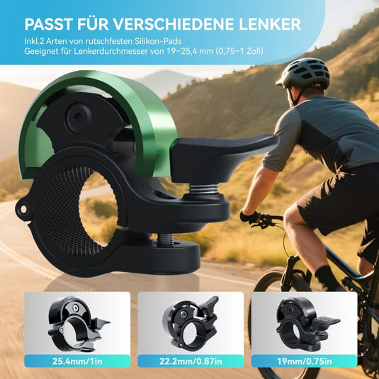 Fietsklingel voor stuur 19-25,4 mm luid en waterbestendig blauw – fietsbel – fietsklingel - happygetfit.com
