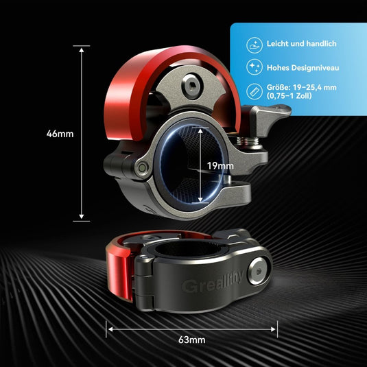Fietsklingel voor stuur 19-25,4 mm luid en waterbestendig blauw – fietsbel – fietsklingel - happygetfit.com