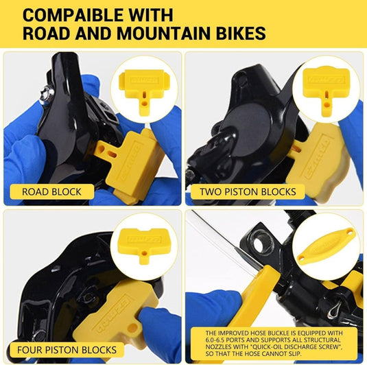 Fietsrem ontluchtingsset met 2 injectiespuiten, trechter en 12 adapters – remolie gereedschap – schijfremonderhoud - happygetfit.com