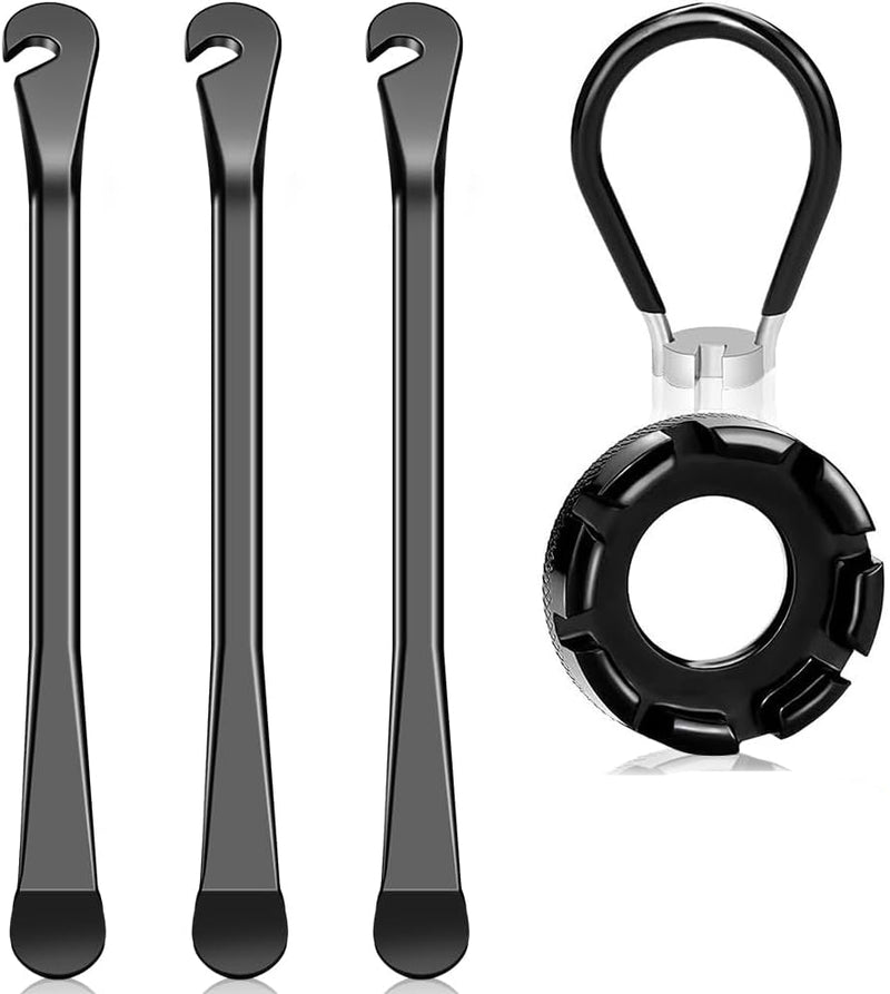 Charger l’image dans la visionneuse de galerie, Fietsreparatieset 5-delig met 3 stalen bandenlichters en 2 spaaksleutels voor fietswielen – fietsgereedschap – bandenreparatie - happygetfit.com
