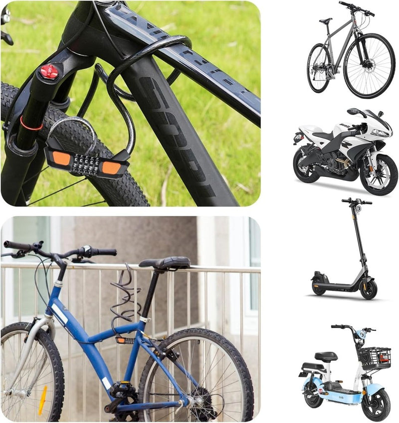 Laden Sie das Bild in Galerie -Viewer, Fietsslot kabelslot 120 cm met 5-cijferige code - happygetfit.com
