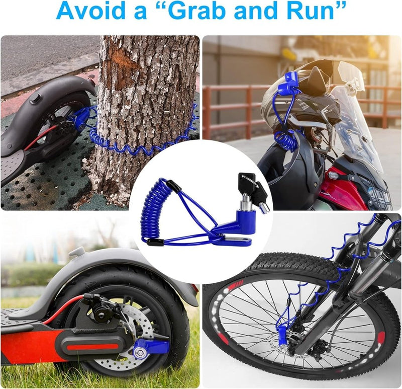 Chargez l'image dans la visionneuse de la galerie, Fietsslot met schijfremslot en kabel 130 cm zwart - happygetfit.com

