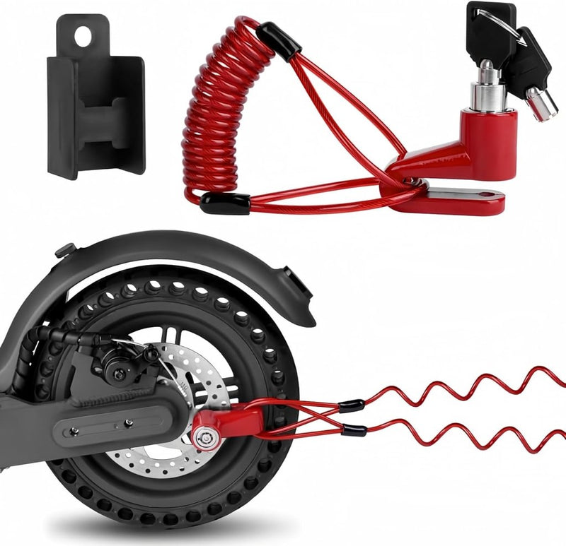 Chargez l'image dans la visionneuse de la galerie, Fietsslot met schijfremslot en kabel 130 cm zwart - happygetfit.com
