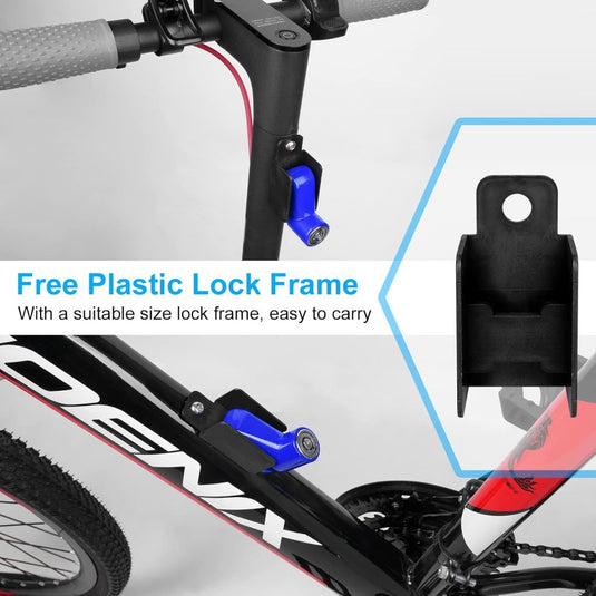 Fietsslot met schijfremslot en kabel 130 cm zwart - happygetfit.com