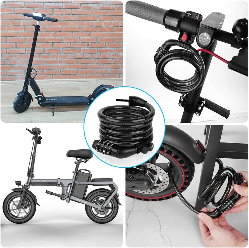 Chargez l'image dans la visionneuse de la galerie, Fietsslot met schijfremslot en kabel 130 cm zwart - happygetfit.com
