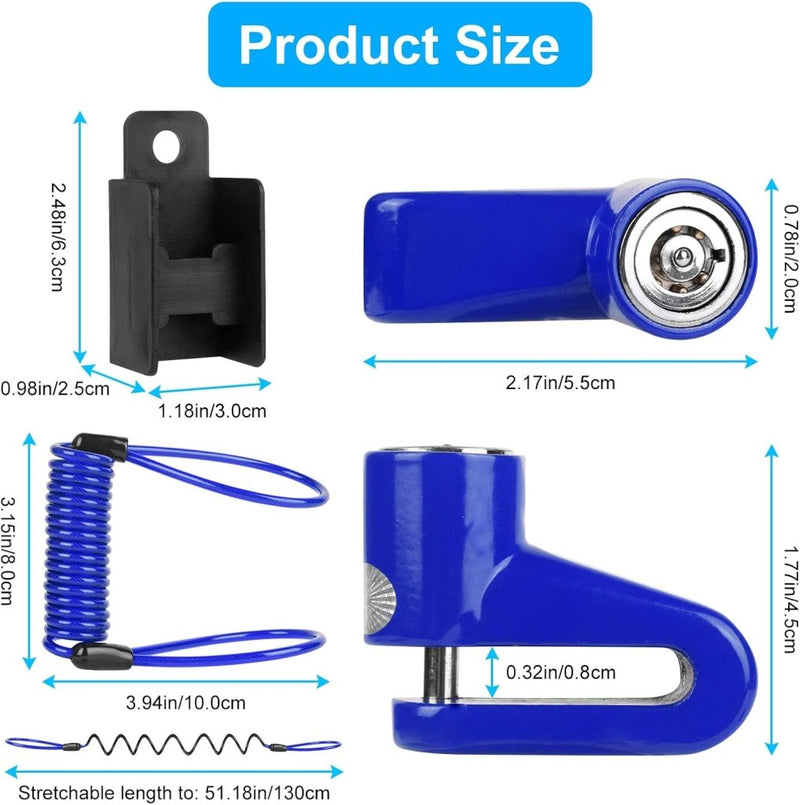 Chargez l'image dans la visionneuse de la galerie, Fietsslot met schijfremslot en kabel 130 cm zwart - happygetfit.com
