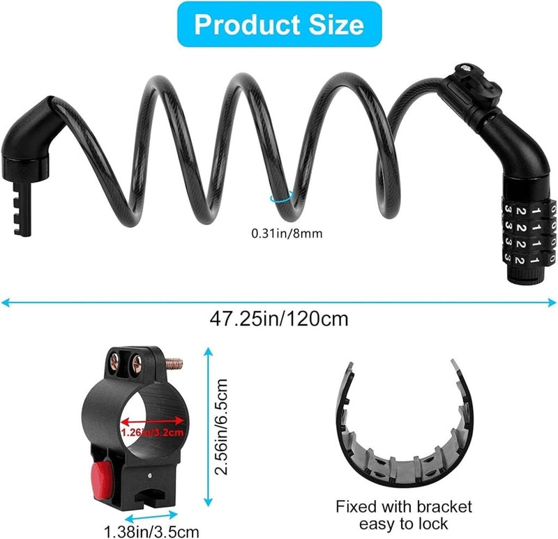 Chargez l'image dans la visionneuse de la galerie, Fietsslot met schijfremslot en kabel 130 cm zwart - happygetfit.com
