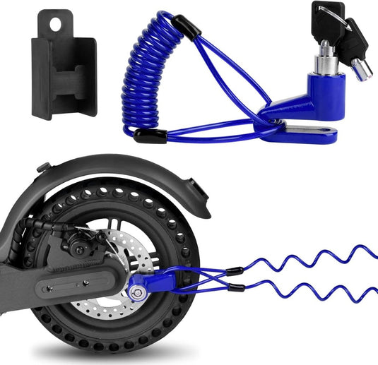Fietsslot met schijfremslot en kabel 130 cm zwart - happygetfit.com