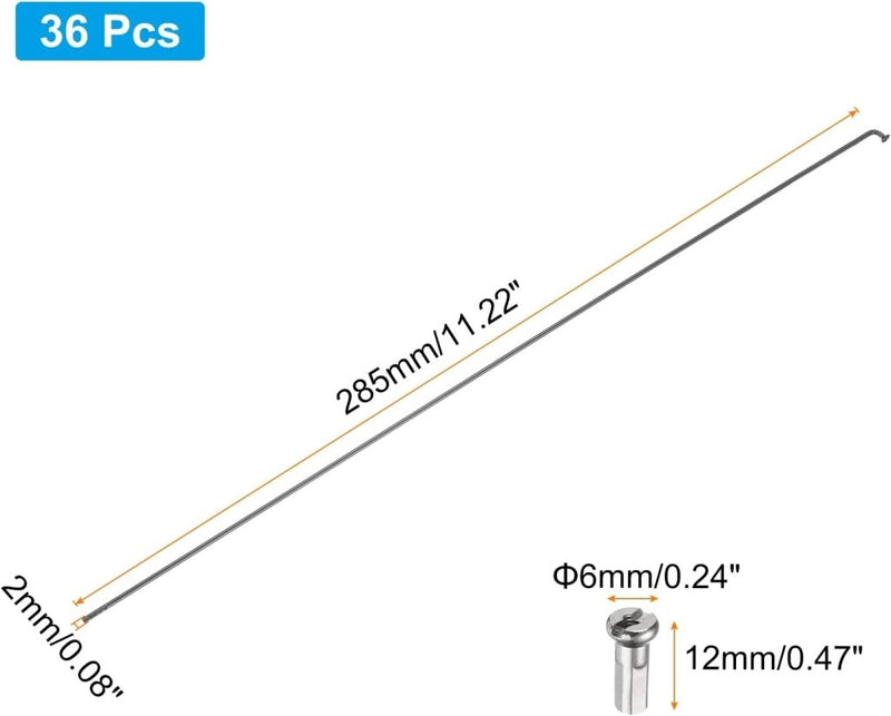Chargez l'image dans la visionneuse de la galerie, Fietsspaken 36 stuks 14G 170 x 2 mm van roestvrij staal met messing nippels – J-bend spaken – fietsonderdelen - happygetfit.com
