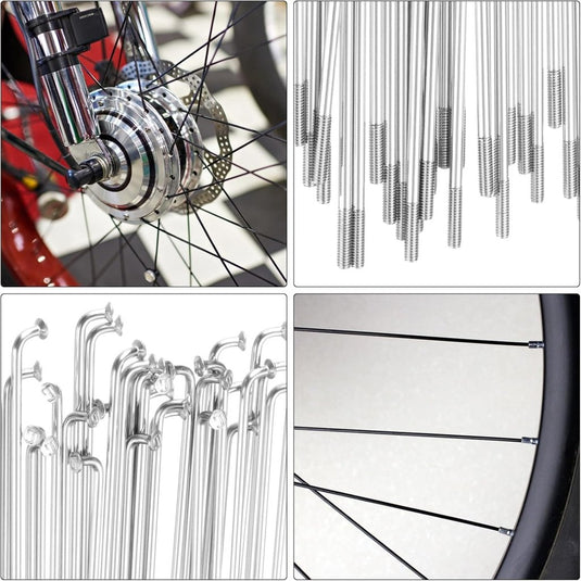 Fietsspaken 36 stuks 14G 170 x 2 mm van roestvrij staal met messing nippels – J-bend spaken – fietsonderdelen - happygetfit.com
