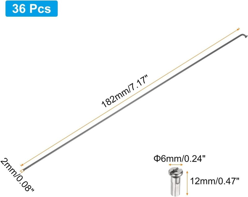 Chargez l'image dans la visionneuse de la galerie, Fietsspaken 36 stuks 14G 170 x 2 mm van roestvrij staal met messing nippels – J-bend spaken – fietsonderdelen - happygetfit.com
