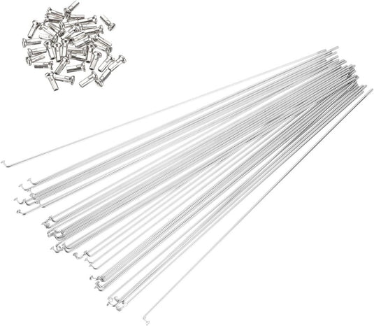 Fietsspaken 36 stuks 14G 170 x 2 mm van roestvrij staal met messing nippels – J-bend spaken – fietsonderdelen - happygetfit.com