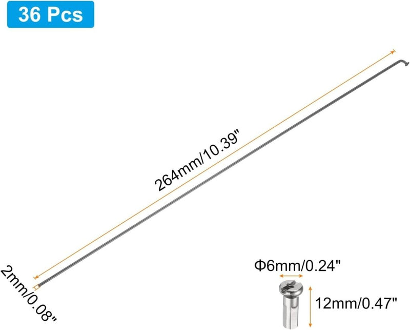 Chargez l'image dans la visionneuse de la galerie, Fietsspaken 36 stuks 14G 170 x 2 mm van roestvrij staal met messing nippels – J-bend spaken – fietsonderdelen - happygetfit.com
