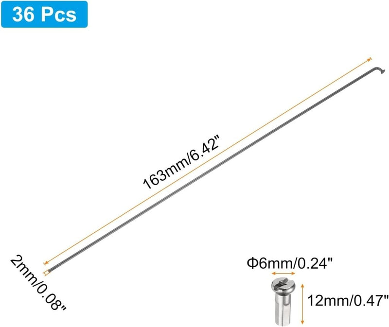 Chargez l'image dans la visionneuse de la galerie, Fietsspaken 36 stuks 14G 170 x 2 mm van roestvrij staal met messing nippels – J-bend spaken – fietsonderdelen - happygetfit.com
