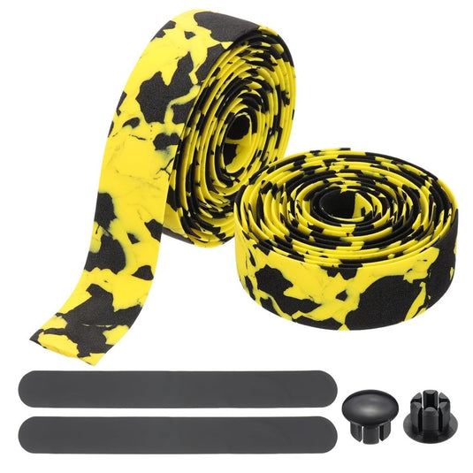 Fietsstuurlint 2 rollen 200 x 3 cm van EVA-schuim – antislip stuurwikkeling – schokdempende racefiets handvatbekleding - happygetfit.com