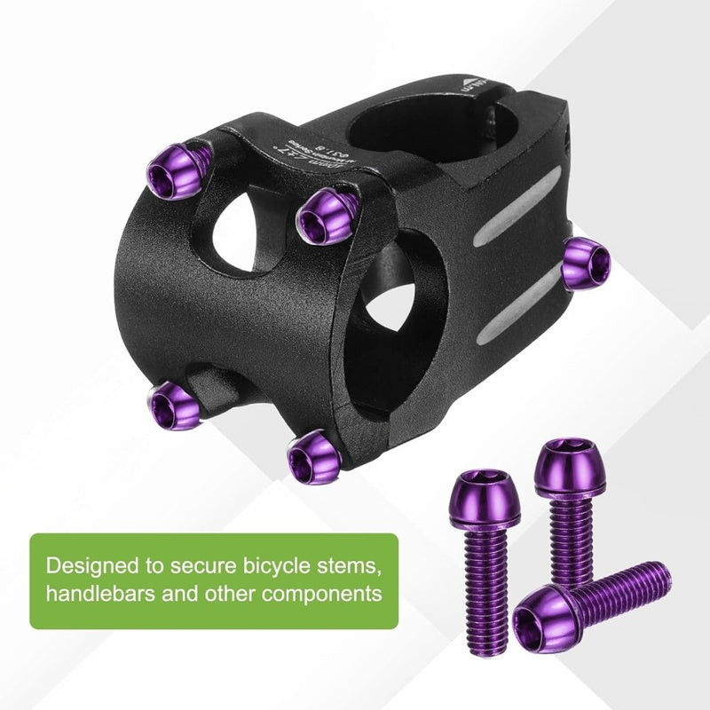 Carica immagine in Galleria Viewer, Fietsstuurpen bouten 6 stuks M6 x 20 mm paars met ringen en inbussleutel – fietsbouten – BMX MTB accessoires - happygetfit.com
