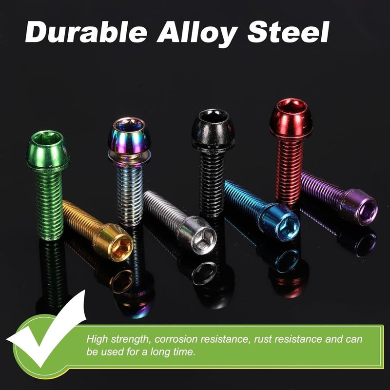 Carica immagine in Galleria Viewer, Fietsstuurpen bouten 6 stuks M6 x 20 mm paars met ringen en inbussleutel – fietsbouten – BMX MTB accessoires - happygetfit.com
