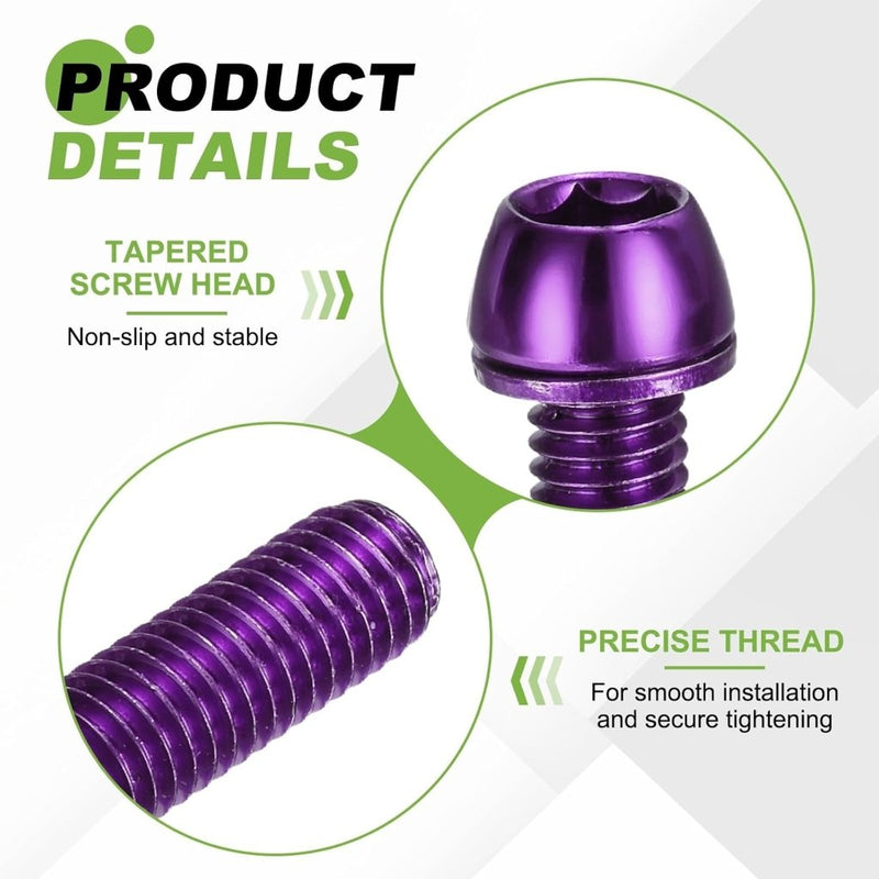Carica immagine in Galleria Viewer, Fietsstuurpen bouten 6 stuks M6 x 20 mm paars met ringen en inbussleutel – fietsbouten – BMX MTB accessoires - happygetfit.com
