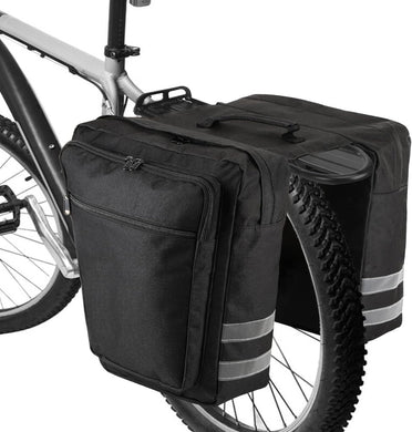 De Fietstassen 28L is een waterdichte fietszadeltas ontworpen voor bagagedragers, met ruime compartimenten en reflecterende strepen voor comfort en veiligheid op racefietsen en mountainbikes.