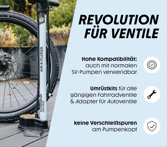 Fietsventiel ombouwset voor SV ventielen met pompkop adapter – ventieladapter – fietsaccessoires - happygetfit.com
