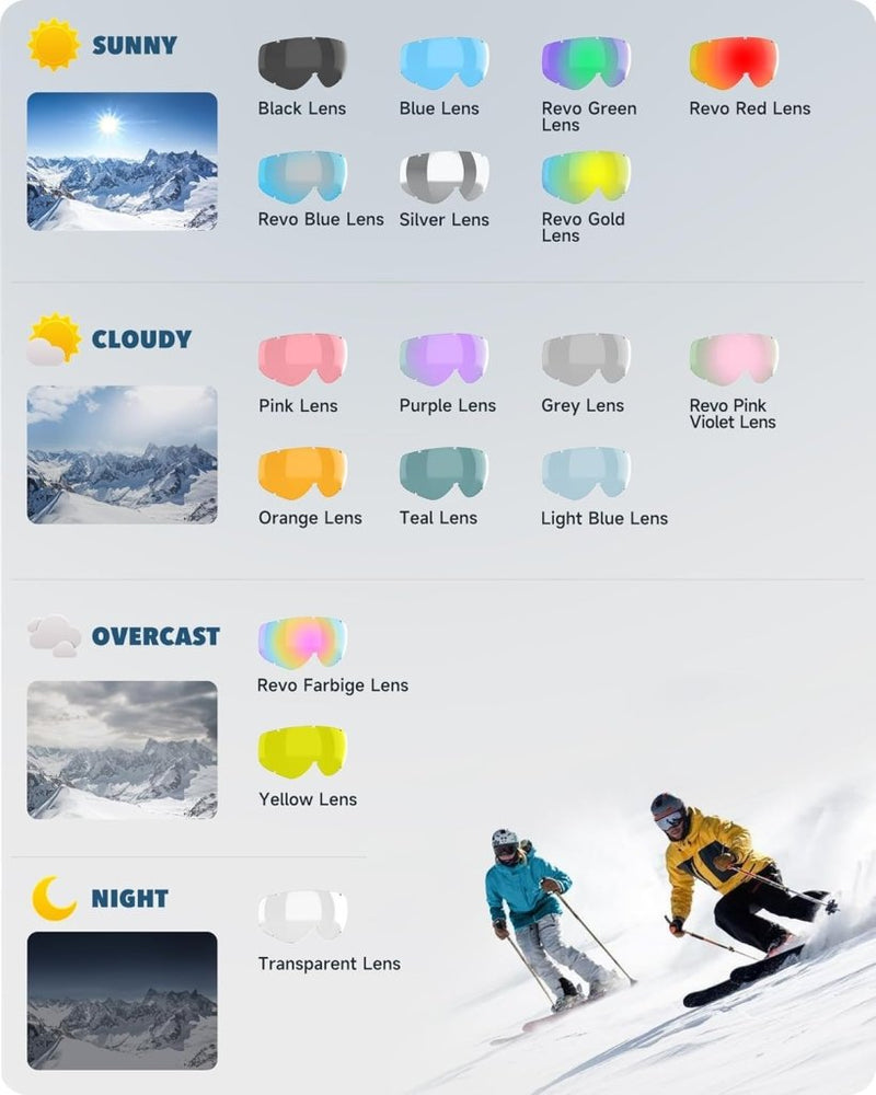 Load image into Gallery viewer, Findway Skibril,Skibrillen Dames Heren Volwassenen voor Brildragers OTG,UV Bescherming Anti Mist Ski Goggles Bolvormige Spiegel - happygetfit.com
