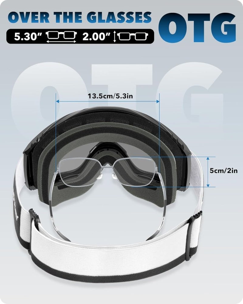 Load image into Gallery viewer, Findway Skibril,Skibrillen Dames Heren Volwassenen voor Brildragers OTG,UV Bescherming Anti Mist Ski Goggles Bolvormige Spiegel - happygetfit.com
