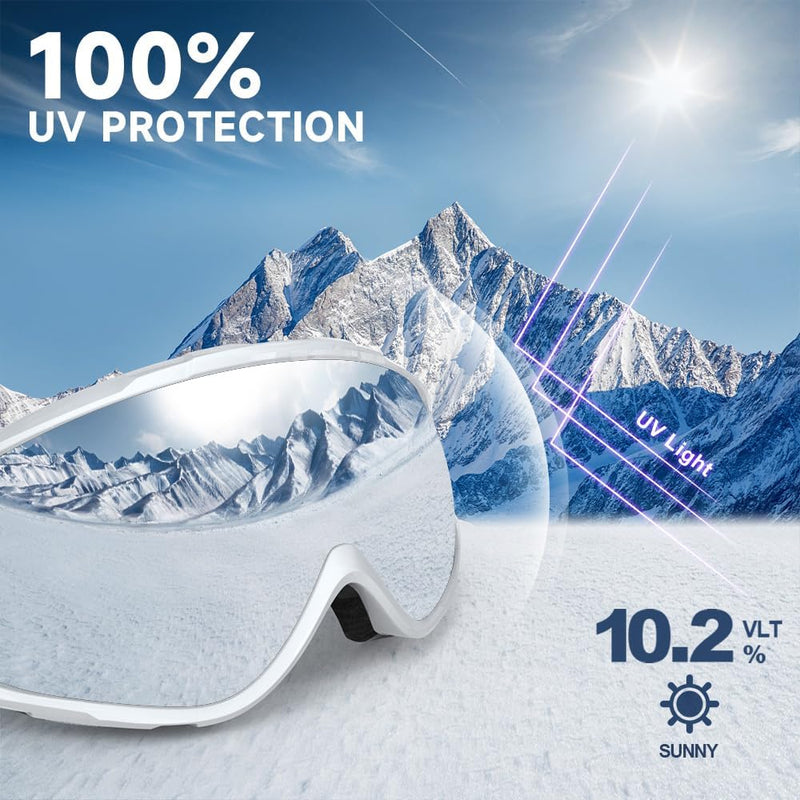 Load image into Gallery viewer, Findway Skibril,Skibrillen Dames Heren Volwassenen voor Brildragers OTG,UV Bescherming Anti Mist Ski Goggles Bolvormige Spiegel - happygetfit.com
