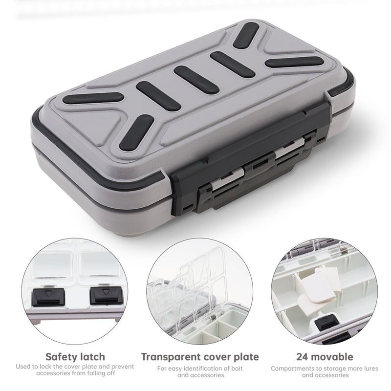 Laad afbeelding in Galerijviewer, Fishing Tackle Storage Box, Double Sided Waterproof, 16 Compartments, Fishing Lure Box Storage Containers (Black) - happygetfit.com
