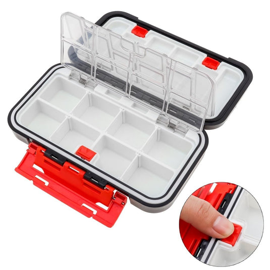 Fishing Tackle Storage Box, Double Sided Waterproof, 16 Compartments, Fishing Lure Box Storage Containers (Black) - happygetfit.com