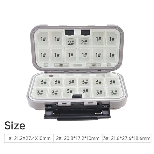 Fishing Tackle Storage Box, Double Sided Waterproof, 16 Compartments, Fishing Lure Box Storage Containers (Black) - happygetfit.com