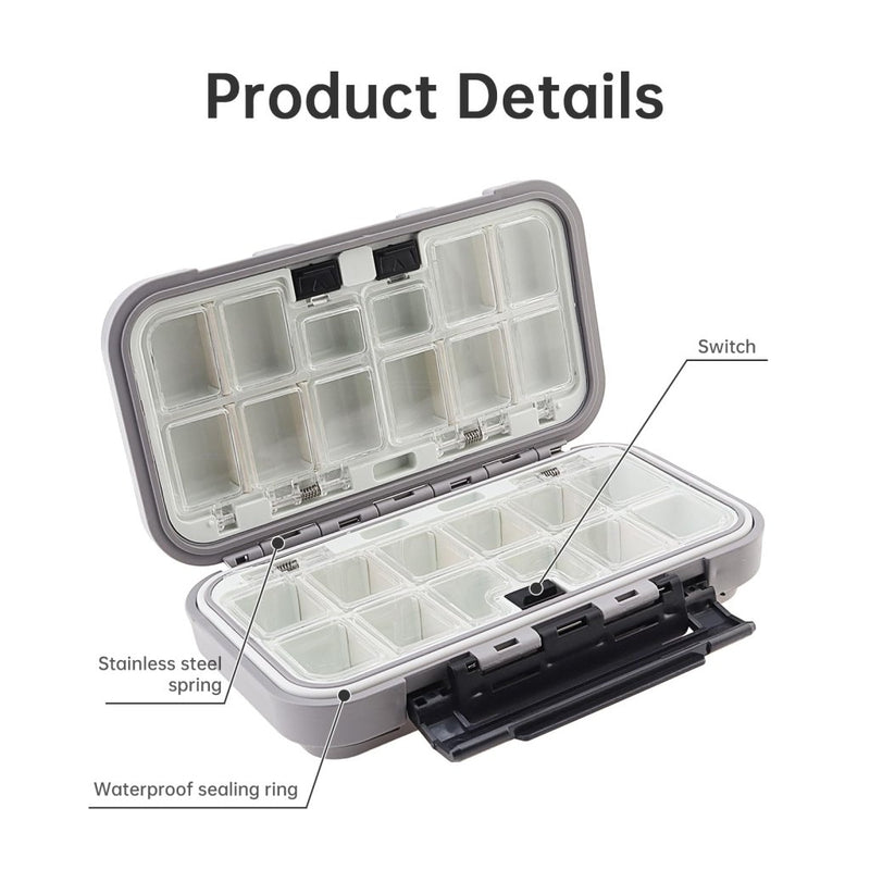 Laad afbeelding in Galerijviewer, Fishing Tackle Storage Box, Double Sided Waterproof, 16 Compartments, Fishing Lure Box Storage Containers (Black) - happygetfit.com
