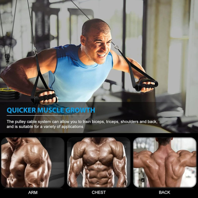 Load image into Gallery viewer, Fitness Cable lat Pulley Systeem, DIY Home Gym Machine Pulley System Fitness Kabel Katrol voor LAT Pulldowns, Biceps Krul, Triceps Extensions, Spieren Kweken Workout - happygetfit.com
