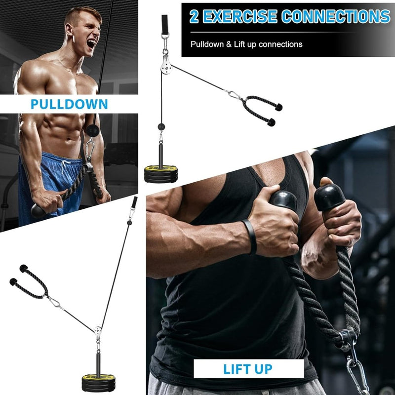 Load image into Gallery viewer, Fitness Cable lat Pulley Systeem, DIY Home Gym Machine Pulley System Fitness Kabel Katrol voor LAT Pulldowns, Biceps Krul, Triceps Extensions, Spieren Kweken Workout - happygetfit.com
