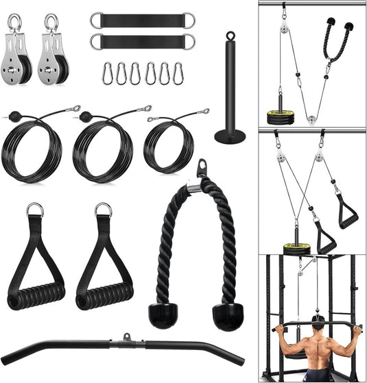 Fitness Cable lat Pulley Systeem, DIY Home Gym Machine Pulley System Fitness Kabel Katrol voor LAT Pulldowns, Biceps Krul, Triceps Extensions, Spieren Kweken Workout - happygetfit.com