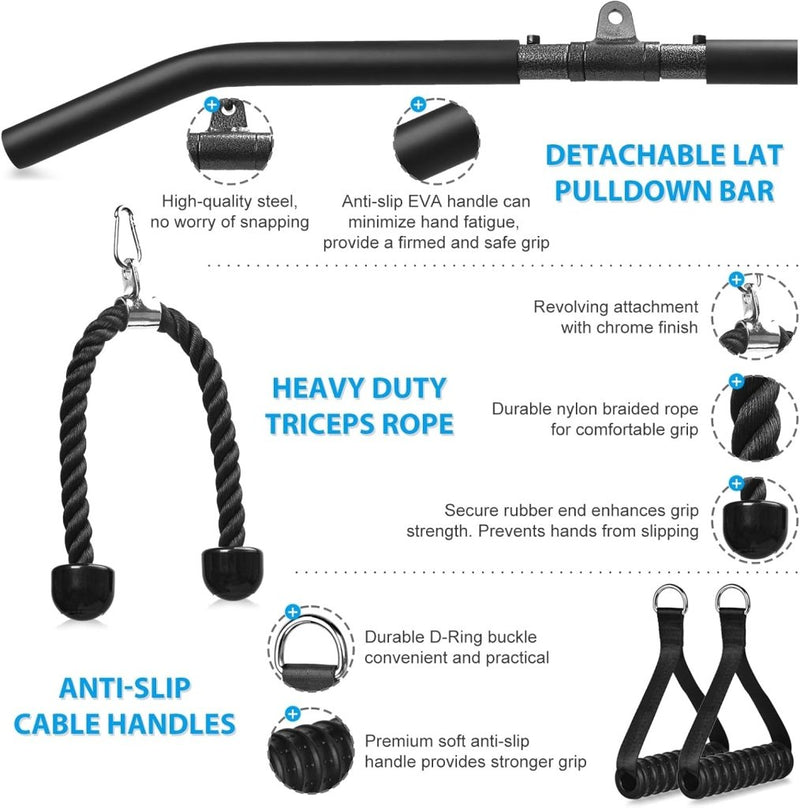 Load image into Gallery viewer, Fitness Cable lat Pulley Systeem, DIY Home Gym Machine Pulley System Fitness Kabel Katrol voor LAT Pulldowns, Biceps Krul, Triceps Extensions, Spieren Kweken Workout - happygetfit.com
